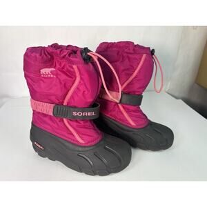 Sorel Youth Flurry Winter Snow Boots Sledding Size 3 Pink Fuchsia *READ*